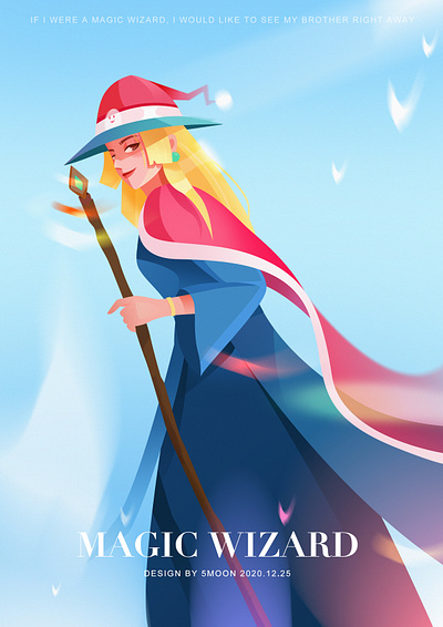 Christmas-Wizard Illustration art design girl illustration landscape light love travel typography web