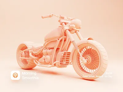 Open Wide, Road II - In Clay 3d 3d art bike biker blender blender3d clay clay render clayrender diorama illustration isometric isometric design isometric illustration low poly motorbike motorcycle