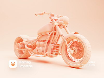 Open Wide, Road II - In Clay 3d 3d art bike biker blender blender3d clay clay render clayrender diorama illustration isometric isometric design isometric illustration low poly motorbike motorcycle