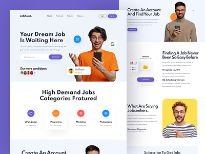 Job Finding Platform - Landing Page design employee engagement employer employment human resources job job application job board job listing landing page marketing orix product recruitment recruitment agency sajon typography web design webdesign website