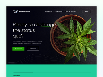 WEC Header Exploration aspinax beautiful cannabis design flat hero hero banner hero image hero section landing page landing page design landingpage minimal new popular weed