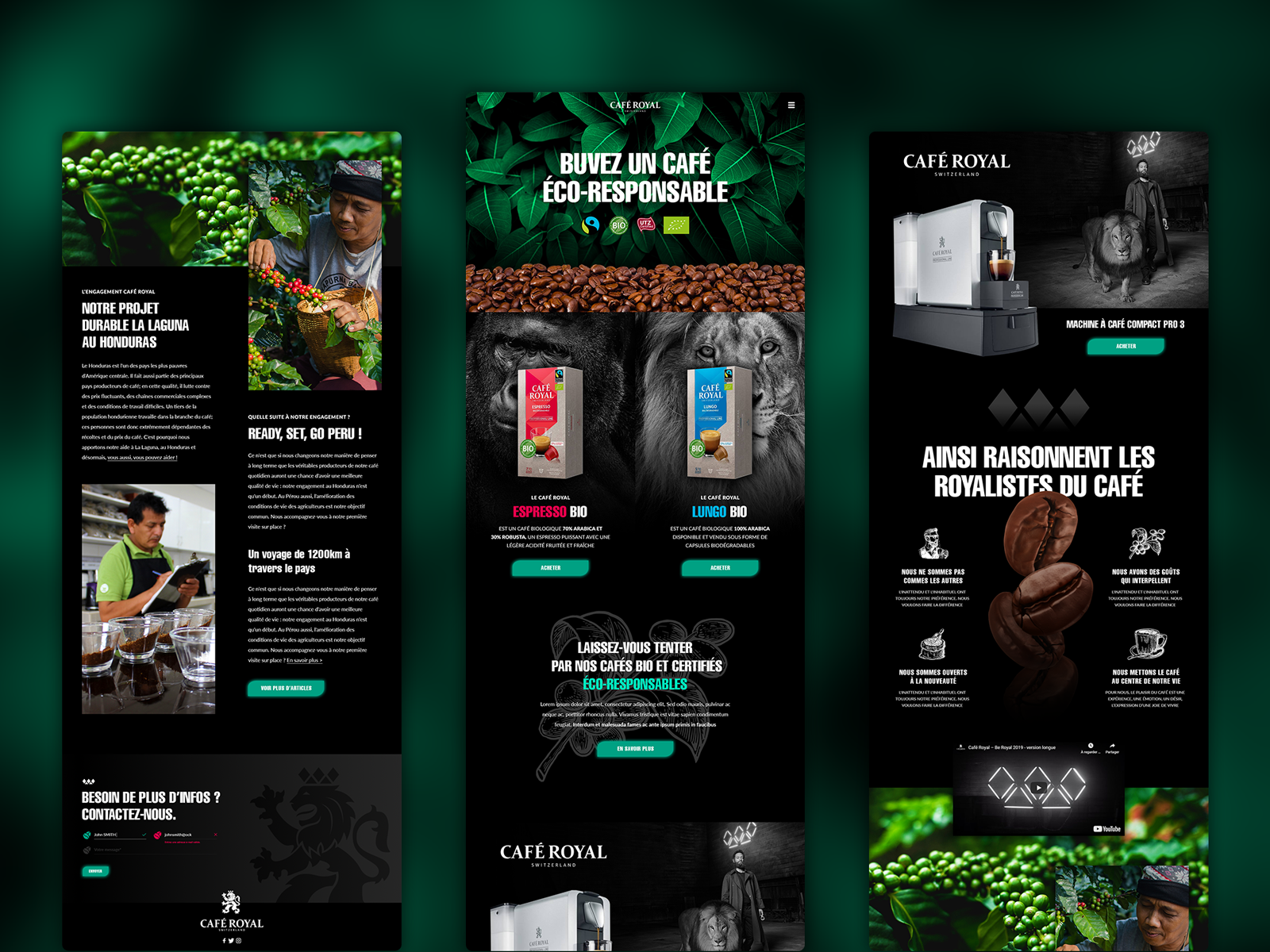 Example of Landing page Cafe Royal