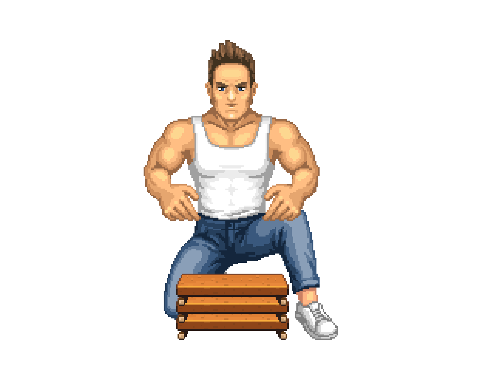 Pixel art karate. Idle. 8bit animation character character animation game game art game artist gif animation pixel art pixelart