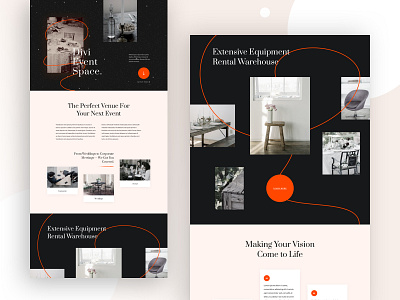 Event Venue Landing Page Design for Divi agency business conference corporate design divi event event planner events homepage landing page party photography ui ux venue web design website wedding venue