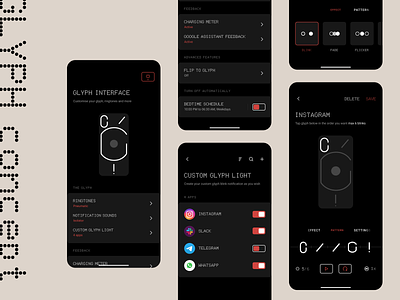 Nothing Phone Changing Glyph UI black concept fireart fireart studio glyph nothing phone ui ux