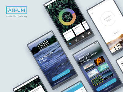 AHUM App - Meditation & Healing branding design chat concept counselling meditation prescription product design ux ux design