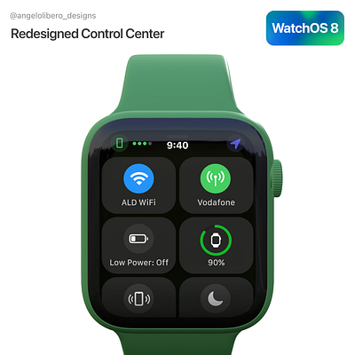 Redesigned Control Center - WatchOS 8 watchos8