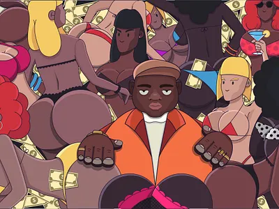 The Notorious B.I.G. art artwork character design design art girls illustration illustrator money notorious big rap vector