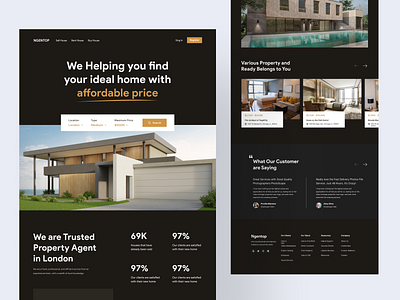 NGENTOP - Real Estate Agency Website agency agency website clean dark elegant homepage inspiration landing page layout minimal minimalist real estate real estate agency real estate agent real estate landing page real estate website site testimonial web website