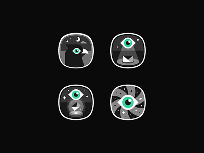 More badges achievement badge design badges black dark theme flat illustration