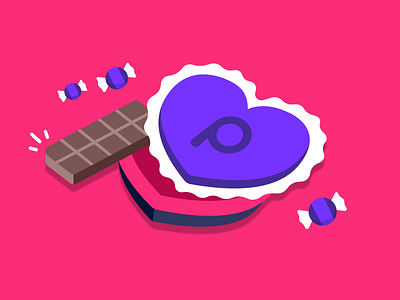 Treat your bae 🍫 2d branding chocolate design fintech flat design hanateh illustration love money transfer paysend simple sweets valentine day vector