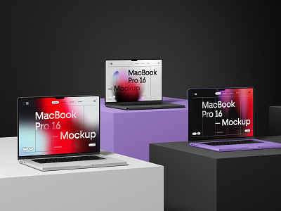 MacBook Pro 16 Mockups PSD Scenes branding bundle design download identity logo macbook macbook pro mockup psd template typography webdesign website