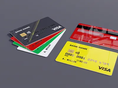 Bank card with changeable texture (PSD File). bank card bankcard blender blender3d creditcard