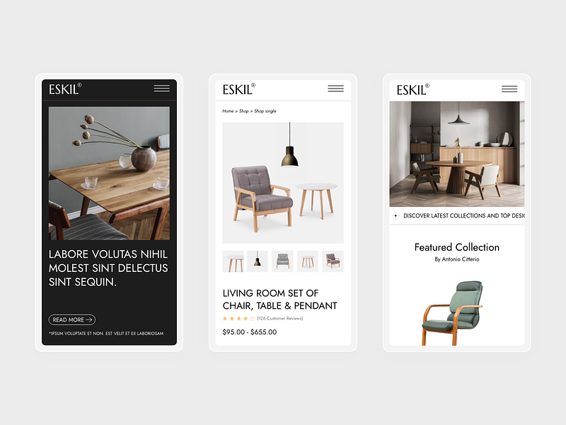 Eskil - Furniture Store Theme clean furniture home decor interior design minimal mobile modern online store responsive shop theme ui wordpress