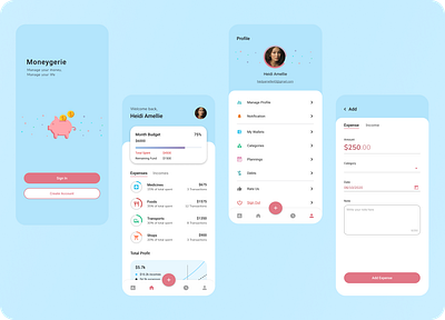 Moneygerie app daily ui design finance app money ui ui design uiux uiux design ux