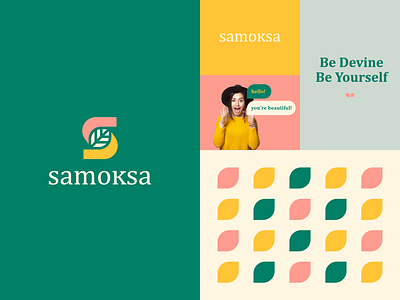 Samoksa Branding abstract beauty branding clever elegant fashion flat happiness icon identity joy leaf letter logo mark minimal nature pattern plant woman