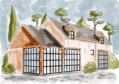 House home house illustration perspective procreate tree watercolor