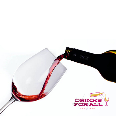 Drinks for All Brand identity Logo brand collateral brand identity design branding design flat icon logo minimal typography