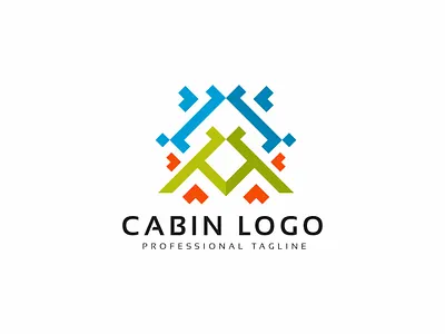 Cabin Logo architecture brand branding business cabin camp construction corporate cottage design forest green home house interior logo template neighborhood real estate recycle recycling