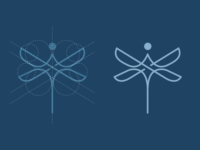 Dragonfly logo and grid animal logo branding creative logo dainogo dragonfly dragonfly logo logo logo design modern logo monogram logo