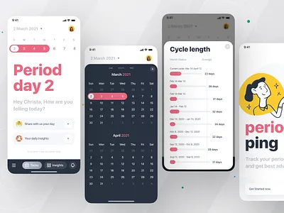 Period Tracker App app designers app ui app ui design brand design brand identity brandidentity branding branding agency branding design calendar calendar ui ios app ofspace ofspace academy ofspace agency period period app period tracker period tracker app periods