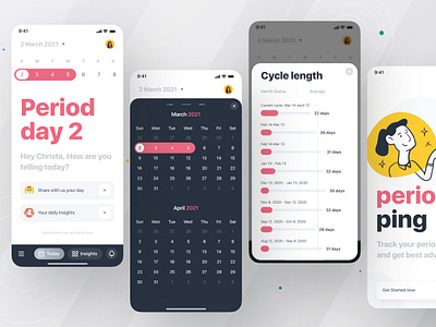 Period Tracker App app designers app ui app ui design brand design brand identity brandidentity branding branding agency branding design calendar calendar ui ios app ofspace ofspace academy ofspace agency period period app period tracker period tracker app periods