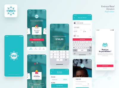 Embrace Relief Application application donation mobile app ui design ux design