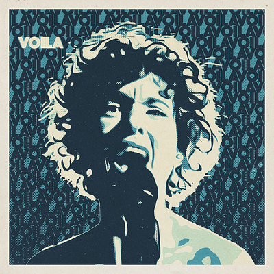 Voilà eurovision gritty illustration art portrait poster art singer