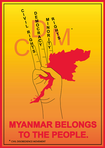 Myanmar poster for Democracy_2021 design illustration