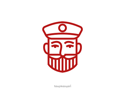 Monoline Ship Captain Logo branding captain design graphic design icon identity logo logo design modern monoline monoline design ship captain