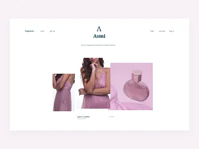 Perfume Store Website [Landing Page] [ecommerce] animation app aroma clean cosmetics dailyui design flat fragrance interface minimal mist perfume bottle perfumery perfumes scent skincare ui ux web