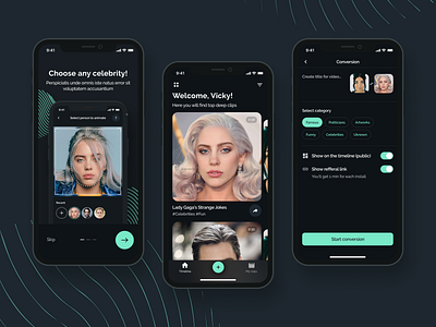 DeepClip - Mobile app application business clip entertainment face figma ios mobile order photo platform replace saas service share subscribtion ui ux video