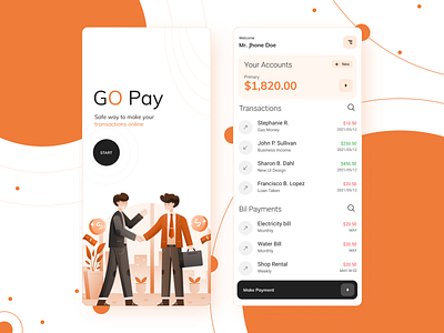 Banking App Design bank bankacount bankingapp design illustration money app payapp payment app payments transactions ui ux vector