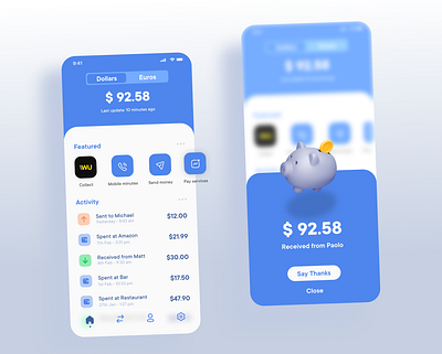 Wallet App app apple banking bankingapp digitalbanking finance finance app flat ios iphone minimal modern money paypal ui uidesign uxdesign uxui wallet walletapp