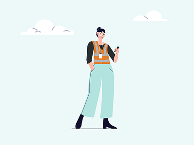 Worker character design engineer illustration vector worker