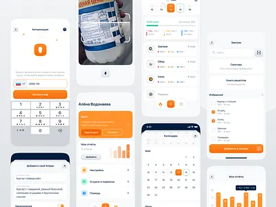 Food Tracker app dashboad design minimal stats ui ux