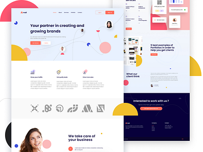 Creative Agency Landing Page appdesign branding creative dailyui designinspiration dribbble graphicdesigner graphicdesigners illustration uiux uiux design uiuxdesign userexperience userinterface design userinterfacedesign userinterfacedesigner userinterfaces webdesign webdesigner webdesigners