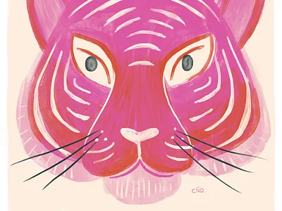 No. 7 Kitty illustration tiger watercolor