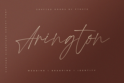 Arington | Vintage Signature Script beauty brush caligraphy canva chic classy elegant fashion feminine font handwritten lettering lovely luxury pretty romantic script signature stylish wedding