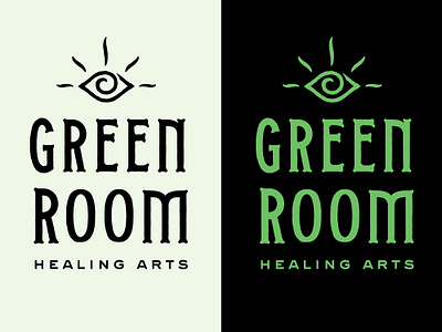 Green Room branding custom type logo tarot typography