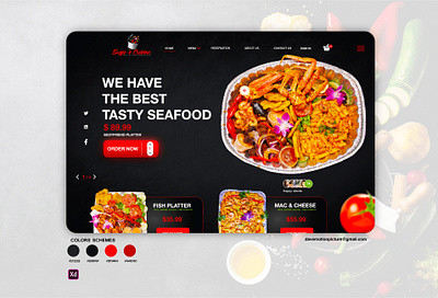 suzie s cuisine webdesign adobexd landingpage restaurant seafood uidesign uxdesign