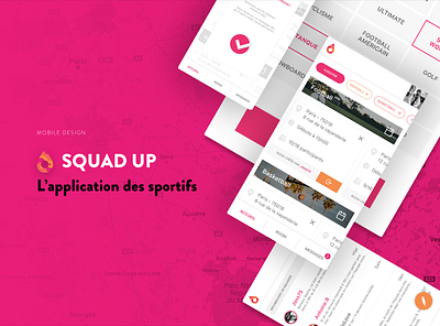 Squad Up Application mobile app mobile application sport ui design uxdesign xd