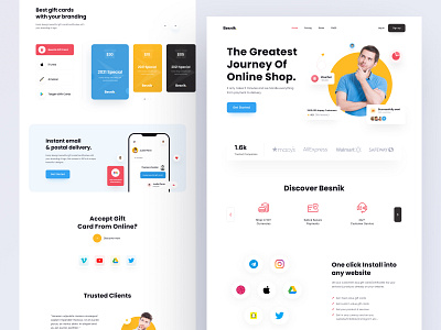 e-Commerce Landing-Page (Gift Card Selling). agency agency landingpage agency website branding ecommerce ecommerce landingpage ecommerce website free ui resource gift card gift card landingpage header header ui landing page landing page resource ui resource uihut web ui