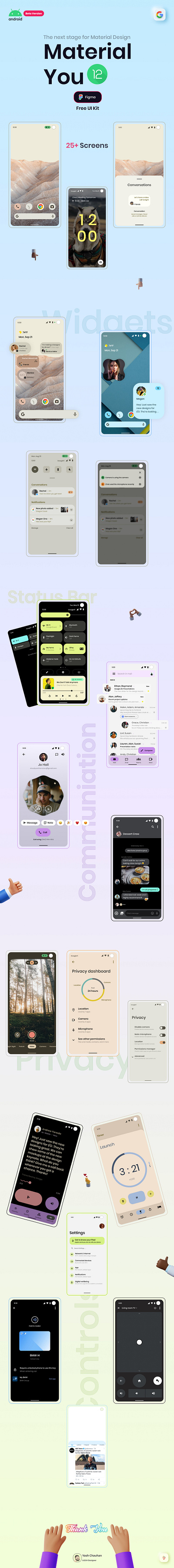 Android 12: Material You android android 12 android design android widget calculator chat clock google transcribe home lock screen lockscreen material ui material you materialdesign privacy statusbar ui kit uiux video calling widget