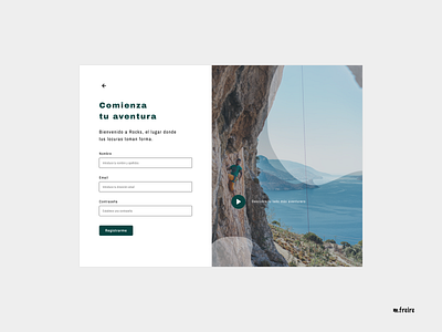 Rocks Sign Up - Adventure adventures digital photography product design sign up ui ui design video web