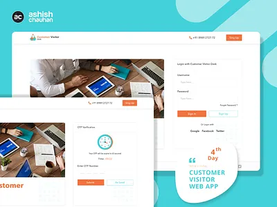 Customer Visitor App adobe xd application branding html logo minimal photoshop typography ux ux design