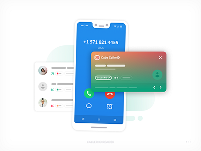 Cube CallerID Illustrations art branding caller clean cube design flat icon id illustration image info light list logo mobile picture simple ui vector