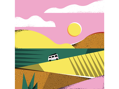 wanderlust character editorial editorial illustration graphic illustratiom illustrator landscape nature travel traveling van wanderlust