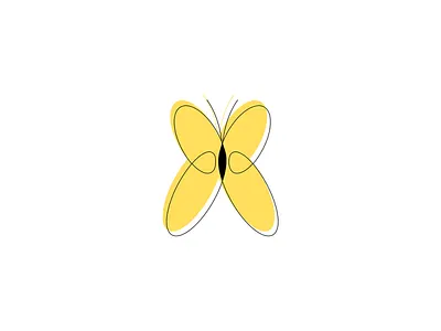 Butterfly Icon brand identity branding design butterfly butterfly illustration figma figma design icon iconography icons one line outline outline icon outline icons outlined personal brand portfolio yellow yellow icon