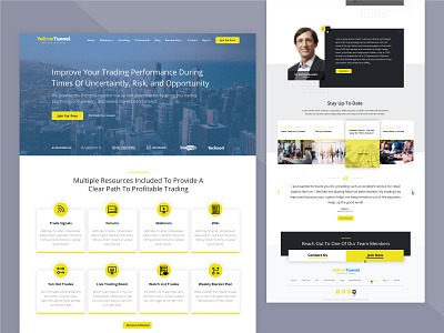 Yellow Tunnel :: Homepage call to action homepage iconography leadership market trading performance quote redesign trade performance trade performance ui ux web design